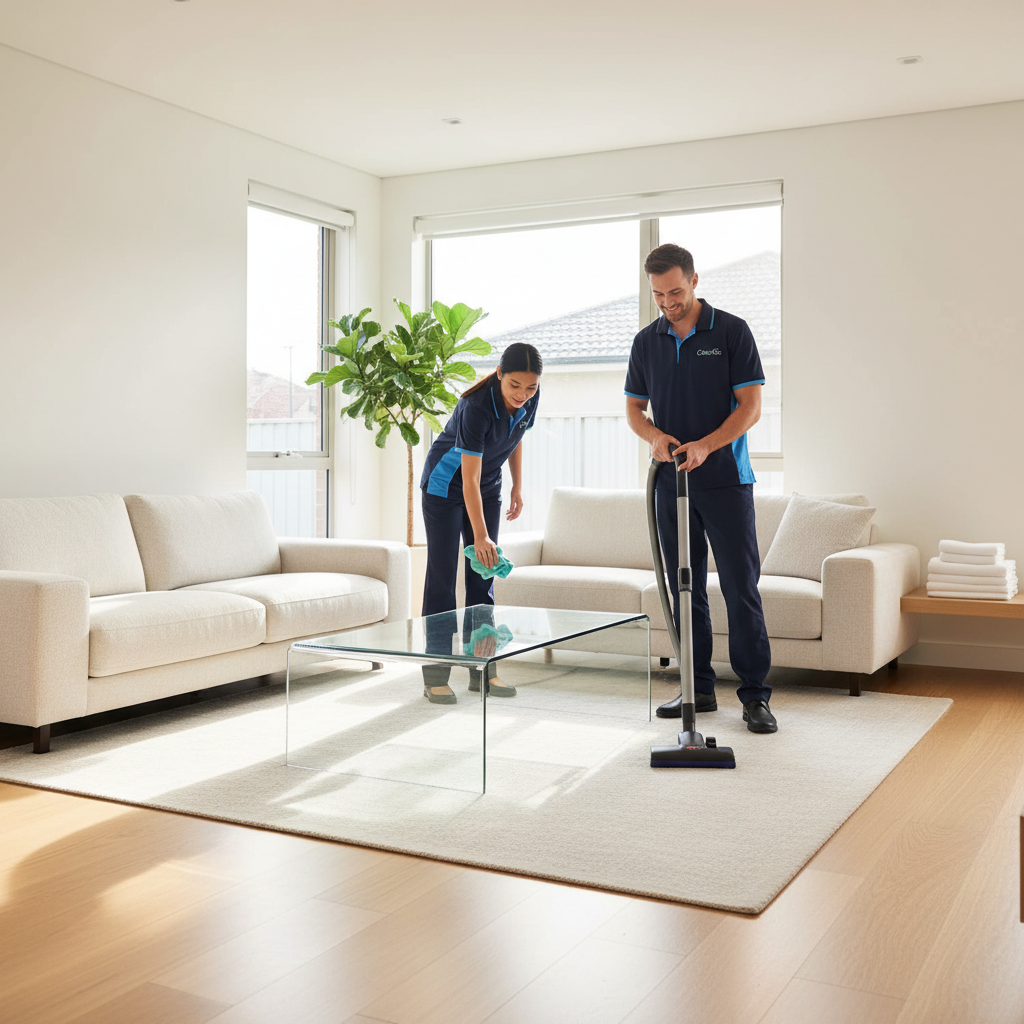 Insured cleaner from a home cleaning service business at work
