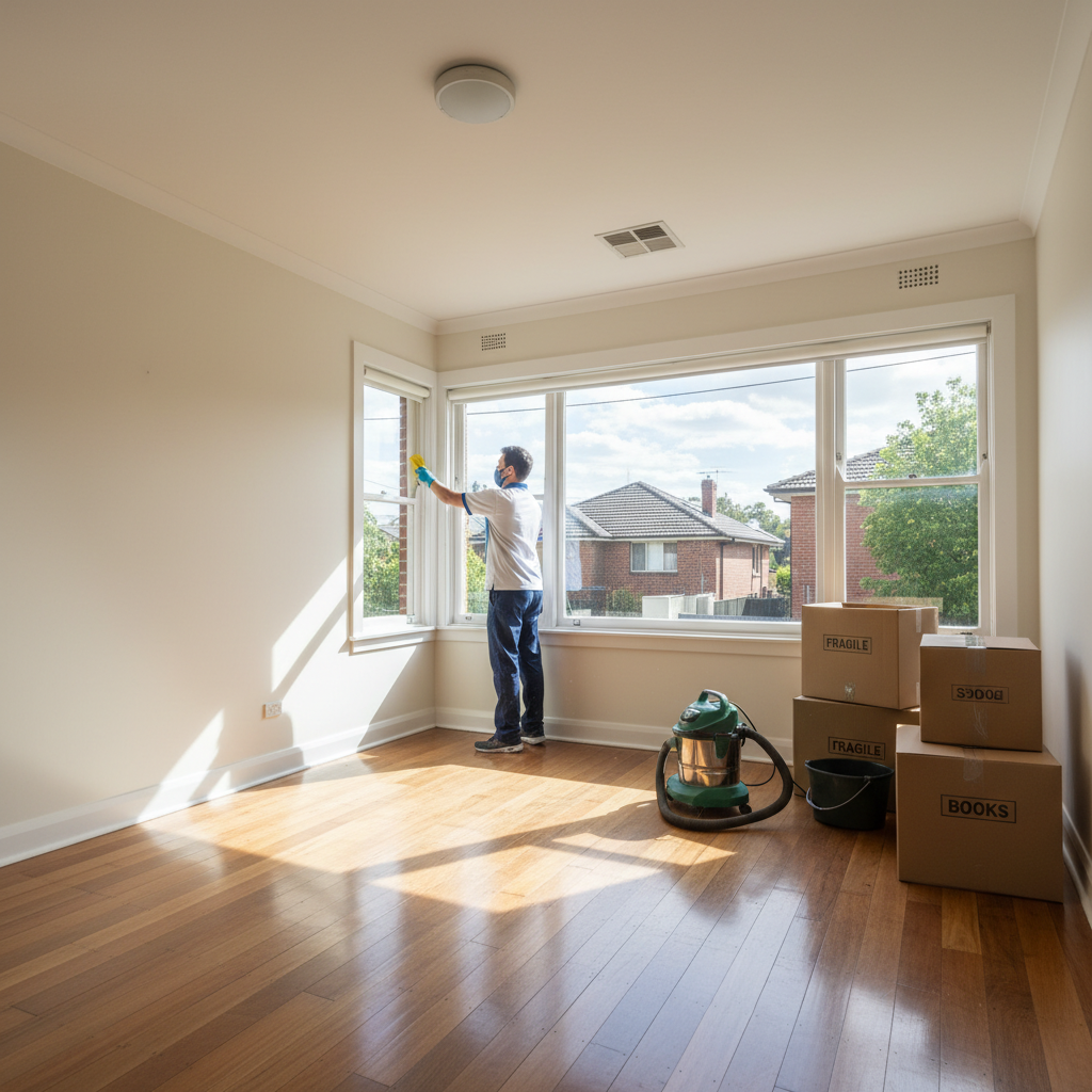 Moving home cleaning service cleaning an empty Melbourne property
